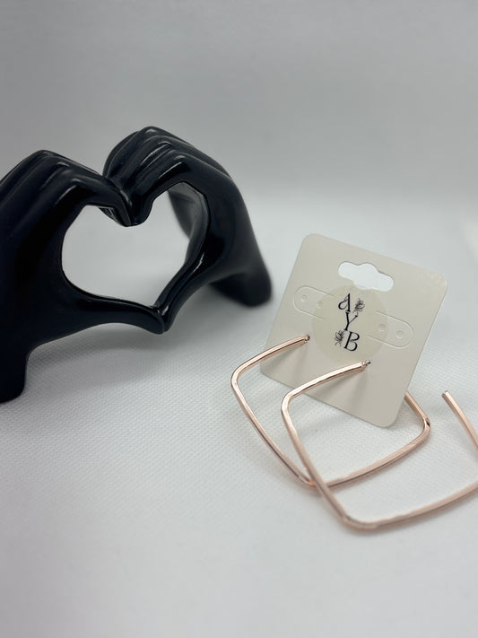 ROSE GOLD GEO HOOPS